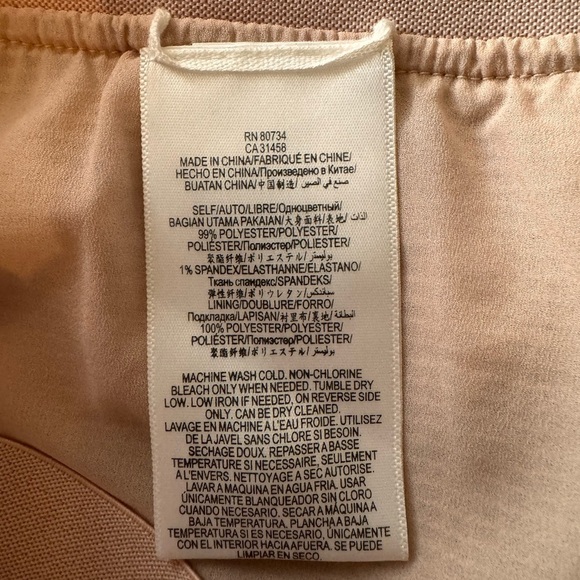 BCBGMAXAZRIA MODIE CROCHET FRINGE MINI SKIRT BARE PINK Size Medium - Picture 4 of 5